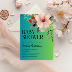 Invitation Baby shower floral élégant