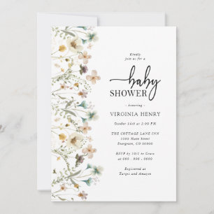 Invitation Baby shower floral élégant