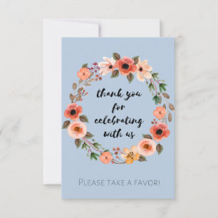 Invitation Baby shower Floral Faveur Signal Merci