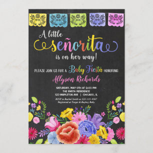 Invitation baby shower Floral Fiesta