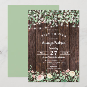 Invitation Baby shower Floral Flush