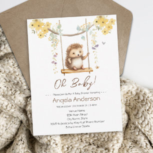 Invitation Baby shower floral Hedge Hedge Hedge
