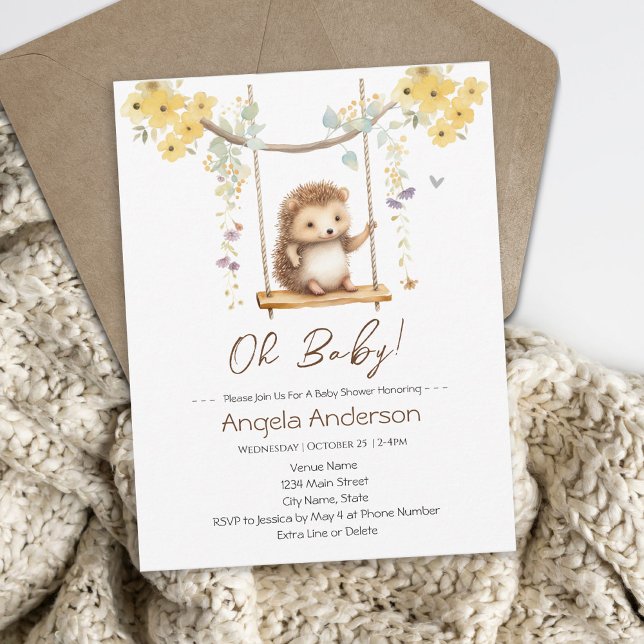Invitation Baby shower floral Hedge Hedge Hedge (Créateur téléchargé)