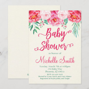 Invitation Baby shower floral, Invitation Baby sho