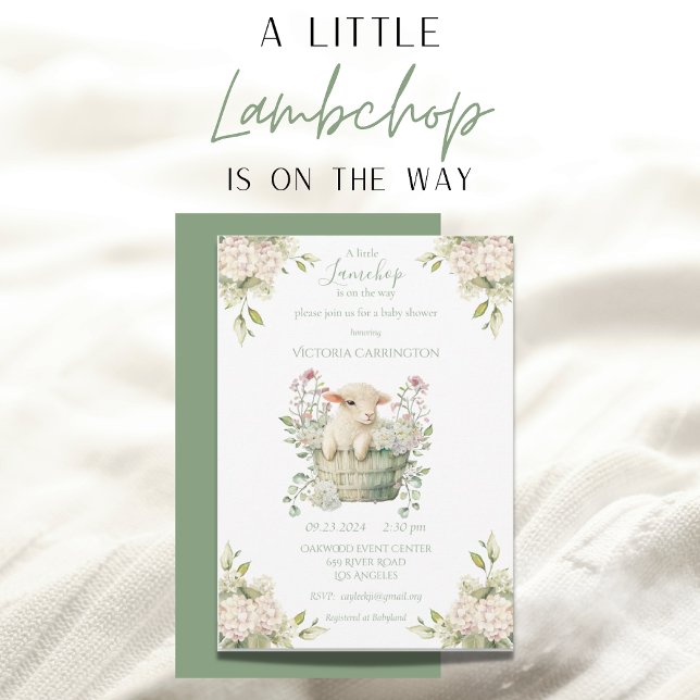 Invitation Baby shower Floral Little Lambchop (Créateur téléchargé)