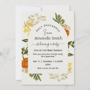Invitation Baby shower Floral mexicain
