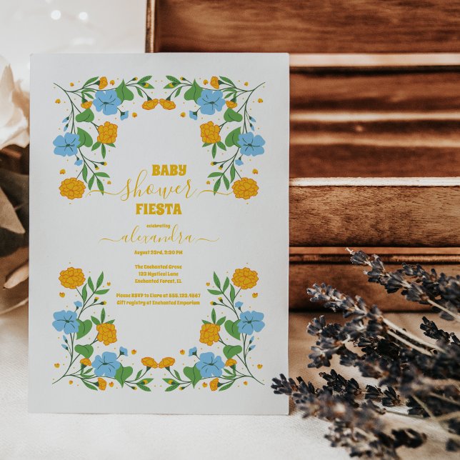 Invitation Baby shower Floral mexicain Fiesta (Créateur téléchargé)