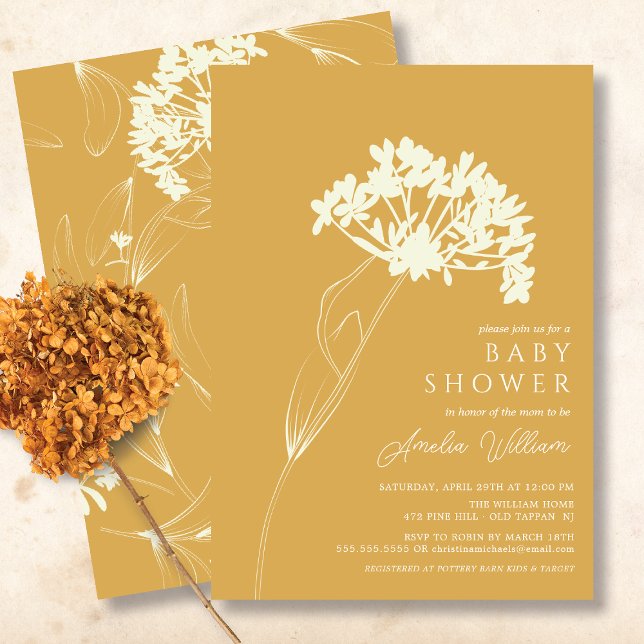 Invitation Baby shower Floral moderne (Créateur téléchargé)