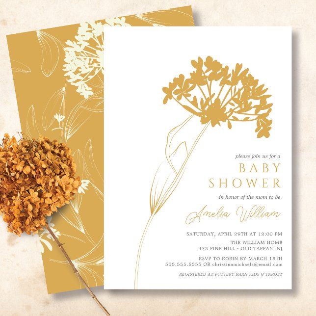 Invitation Baby shower Floral moderne (Créateur téléchargé)