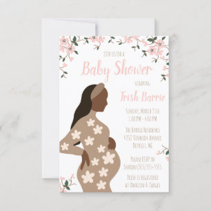 Invitation Baby shower Floral moderne de la mère attenante 