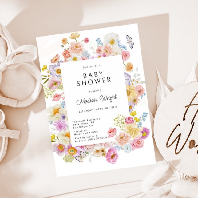 Invitation Baby shower floral Pastel Bloom (Créateur téléchargé)