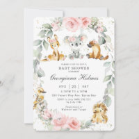 Baby shower Floral Rose d'Animaux australiens