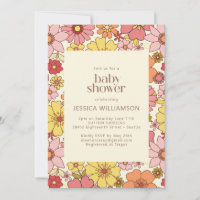 Baby shower Floral rose jaune Vintage rétro