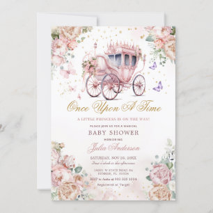 Invitation Baby shower Floral Rose Rose Rose Rose Poulet Prin