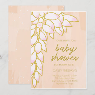 Invitation Baby shower floral rose tropicale