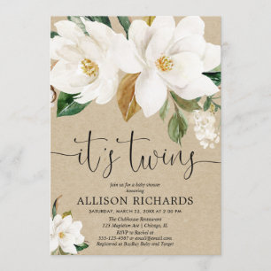 Invitation baby shower floral russe neutre pour les hommes et