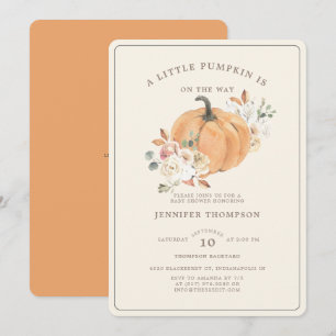 Invitation Baby shower Floral Rustique Petit Citrouille