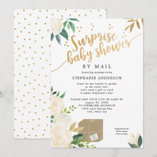 Invitation Baby shower Floral Surprise par la poste