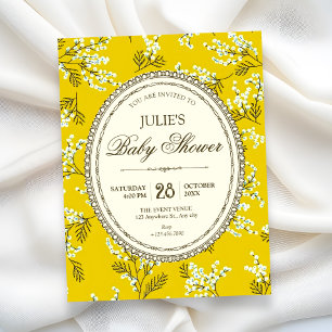Invitation Baby shower floral vintage