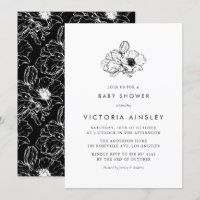 Baby shower Floral vintage d'anémones noires