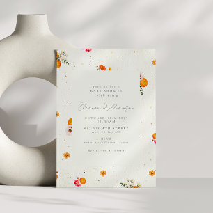 Invitation Baby shower floral Whimsical Boho Cottagecore