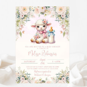 Invitation Baby shower flou d'agneau nouveau-né