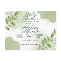 invitation baby shower, flowers