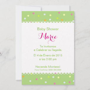 Invitation Baby Shower - Fonds Vert