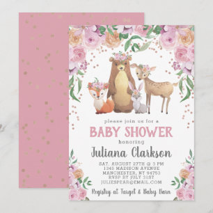 Invitation Baby shower forestier