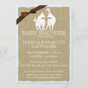 Invitation Baby shower forestier de la famille des cerfs