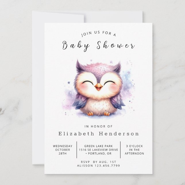 Invitation Baby shower forestier en ligne (Devant)