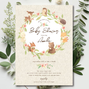 Invitation Baby shower forestier enchanté