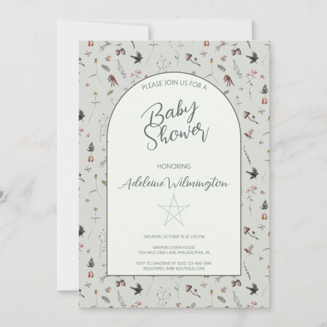 Invitation Baby shower forestier sauvage de Pagan (Devant)