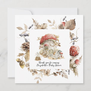 Invitation Baby Shower Forêt Boisée Champignon Automne