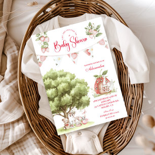 Invitation Baby Shower Forêt de Fraises