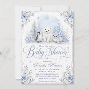 Invitation Baby-Shower Forêt d'Hiver