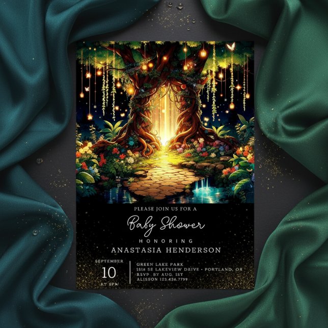 Invitation Baby shower Forêt Enchantée Majestueux (Créateur téléchargé)