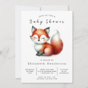 Invitation Baby shower Fox de Little Forest Explorer