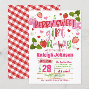 Invitation Baby shower fraise