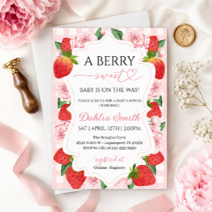 Invitation Baby shower fraise