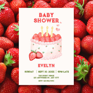 Invitation Baby shower fraise