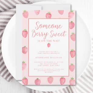 Invitation Baby Shower Fraise