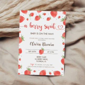 Invitation Baby shower fraise | Berry Sweet