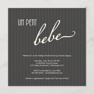 Invitation Baby shower français élégant