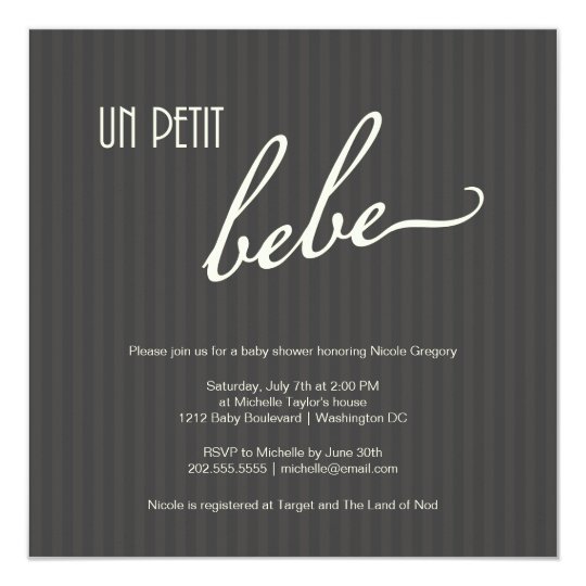 Invitation Baby shower français élégant Zazzle.ca