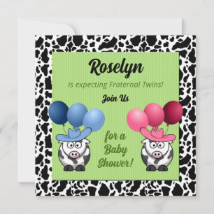 Invitation Baby shower Fraternal Twins