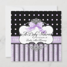 Invitation baby shower - French Bow Dot Swirl vs4