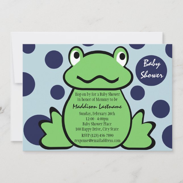 Invitation Baby shower Froggy (Devant)