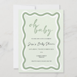 Invitation Baby shower frontalier vague