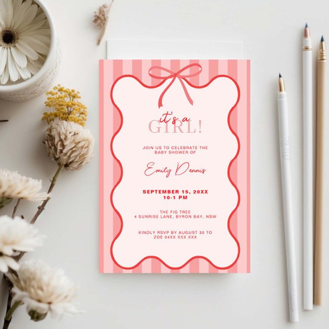 Invitation Baby shower frontalier Whimsical Retro (Créateur téléchargé)